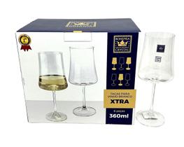 Jogo de taças de cristal Xtra para vinho 360 ml 06 peças Jogo de taças de cristal Xtra para vinho 360 ml 06 peças