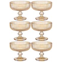 Jogo de Taças de Sobremesa de Vidro Âmbar Graffiato 310ml 6 peças - Hauskraft Jogo de Taças de Sobremesa de Vidro Âmbar Graffiato 310ml 6 peças - Hauskraft