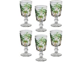 Jogo de Taças de Vidro 310ml 6 Peças Lyor - Hand Painting Tropical Palm Jogo de Taças de Vidro 310ml 6 Peças Lyor - Hand Painting Tropical Palm