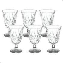 Jogo de Taças De Vidro Água Suco Sobremesa 240ml 6 Peças Transparente
