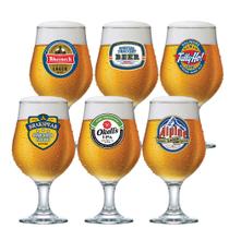 Jogo de Taças de Vidro Belgica Frases Rótulo para Cerveja 380ml, 6 pcs Ruvolo