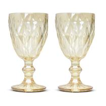 Jogo de Taças de Vidro Diamond Amber Metalizado 330ml - Class Home Jogo de Taças de Vidro Diamond Amber Metalizado 330ml - Class Home