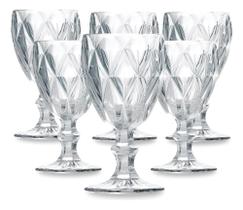 Jogo De Taças De Vidro Groso 6 Peças Diamond Transparente 320ml 123 Útil