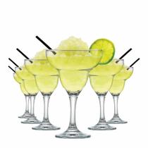 Jogo de Taças de Vidro Margarita Para Drink 300ml 6 Pcs Ruvolo
