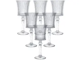 Jogo de Taças de Vidro para Água e vinho Transparente 260ml 6 Peças Hauskraft Graffiato