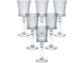 Jogo de Taças de Vidro para Água e vinho Transparente 260ml 6 Peças Hauskraft Graffiato