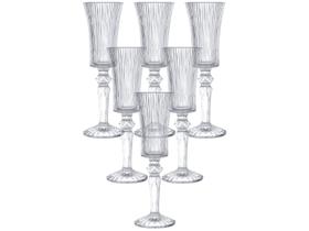 Jogo de Taças de Vidro para Champanhe Transparente 150ml 6 Peças Hauskraft Graffiato
