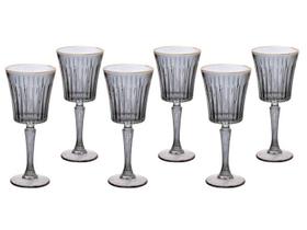 Jogo de Taças de Vidro para Vinho Cinza 260ml 6 Peças Hauskraft Egeu Jogo de Taças de Vidro para Vinho Cinza 260ml 6 Peças Hauskraft Egeu
