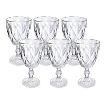 Jogo de taças de vidro transparente 330ml 6 peças diamante