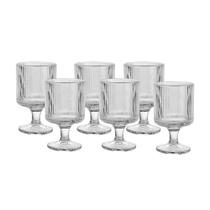 Jogo De Taças De Vidro Transparente Graffiato 215ml 6 Peças - Hauskraft