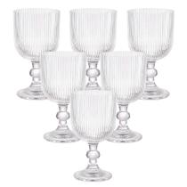 Jogo de Taças de Vidro Transparente Graffiato 370ml 6 peças - Hauskraft