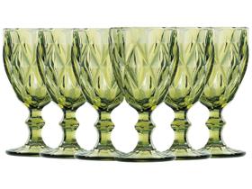 Jogo de taças de vidro verde com 6 peças 330ml / conjunto kit de taça - Lyor Jogo de taças de vidro verde com 6 peças 330ml / conjunto kit de taça - Lyor