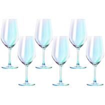 Jogo de Taças de Vinho de Cristal Furta Cor com Titânio Mendoza 460ml 6 peças - Seu Lar