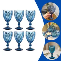 Jogo de Taças Diamante 260ml com 6 Peças Em Vidro Resistente, Ideal Para Água, Suco e Bebidas Perfeito Para Mesa Posta Elegante e Sofisticada Azul Jogo de Taças Diamante 260ml com 6 Peças Em Vidro Resistente, Ideal Para Água, Suco e Bebidas Perfeito Para Mesa Posta Elegante e Sofisticada Azul