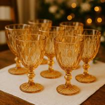 Jogo de Taças Diamond 320ml Âmbar Furtacor em Vidro Cristal Brilhoso para Água Sucos Drinks Mesa Posta Elegante Luxo e Decoração Jogo de Taças Diamond 320ml Âmbar Furtacor em Vidro Cristal Brilhoso para Água Sucos Drinks Mesa Posta Elegante Luxo e Decoração