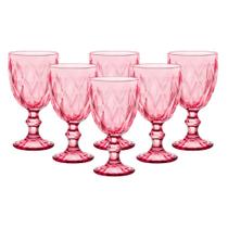 Jogo de Taças Diamond Rosa Ke Home 6 Peças de 300 ml. Jogo de Taças Diamond Rosa Ke Home 6 Peças de 300 ml.