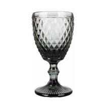 Jogo de Taças Diamond Wellmix Vidro Fumê Cinza Diamante 320ml