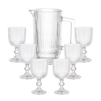 Jogo de Taças e Jarra de Vidro Transparente Graffiato 7 peças - Hauskraft TCVN017/TR JARR030/TR