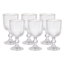 Jogo de taças em vidro com borda dourada L'Hermitage Cameratta 365ml 6 peças