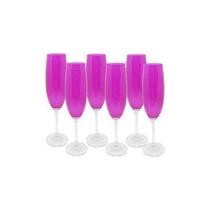 Jogo De Taças Gastro Para Champanhe Lilás 220 Ml 06 Peças - Etilux