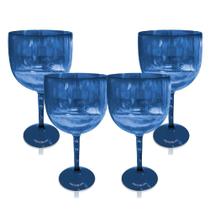 Jogo De Taças Gin KrystalOn Azul Translúcido 4 Peças 550ml
