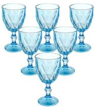 Jogo de Taças Luxx Ellegance 300ml 6 und Cristal Blue Vidro Metalizado
