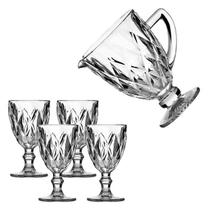 Jogo de Taças Luxx Ellegance 330ml 4 und Cristal com Jarra 1.2L Jogo de Taças Luxx Ellegance 330ml 4 und Cristal com Jarra 1.2L