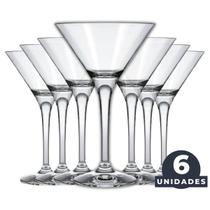 Jogo de Taças Martini 6 Unidades Para Drink Bebidas Coquetel Vidro Transparente Qualidade Premium