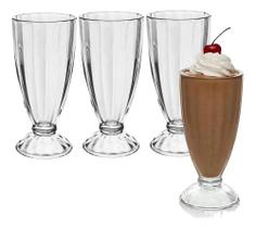 Jogo De Taças Milkshake Copo de Vidro Transparente Sorveteria 380ml - Lyor - Jogo De Taças Milkshake Copo de Vidro Transparente Sorveteria 380ml - Lyor -