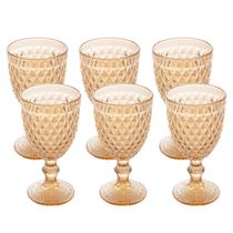Jogo de Taças para Água Bico de Abacaxi Lyor 325 ml Ambar com 6 Peças