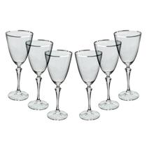 Jogo de taças para água Bohemia Elizabeth em cristal 350ml 6 peças prata rim Jogo de taças para água Bohemia Elizabeth em cristal 350ml 6 peças prata rim