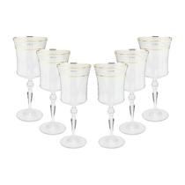 Jogo de taças para água Bohemia Grace em cristal 300ml 6 peças ouro rim