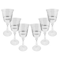 Jogo de taças para água cristal ecológico Bohemia Angela 350ml 6 peças prata rim Jogo de taças para água cristal ecológico Bohemia Angela 350ml 6 peças prata rim
