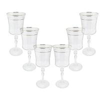 Jogo de taças para água cristal ecológico Bohemia Grace 300ml 6 peças prata rim