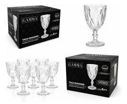 Jogo De Taças Para Água Suco Diamond Gamma 6 Peças 340ml