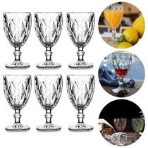 Jogo de Taças para Bebidas de Cristal 320ml 6 Peças Diamond Transparente Vidro Grosso