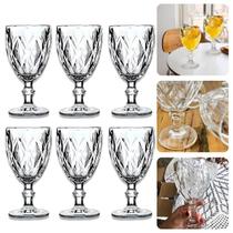 Jogo de Taças para Bebidas de Cristal Vidro Grosso 320ml 6 Peças Diamond Transparente