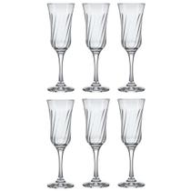 Jogo De Taças Para Champanhe 6 Peças De Vidro 195Mls Lírio