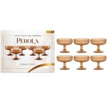 Jogo de Taças para Sobremesa Pérola Âmbar 6 Peças 310ml Vidro Mesa Posta Cozinha Sorvete Doces Resistente Haste Decorativa Elegante Jogo de Taças para Sobremesa Pérola Âmbar 6 Peças 310ml Vidro Mesa Posta Cozinha Sorvete Doces Resistente Haste Decorativa Elegante