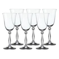 Jogo de taças para vinho branco em cristal Bohemia Angela 6 taças 185ml Jogo de taças para vinho branco em cristal Bohemia Angela 6 taças 185ml