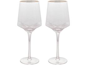 Jogo de Taças para Vinho de Cristal 600ml 2 Peças Wolff Mesa Taj Jogo de Taças para Vinho de Cristal 600ml 2 Peças Wolff Mesa Taj