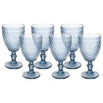 Jogo de Taças Vidro 6 Peças 300ml Casambiente - Abacaxi Azul TCVI056
