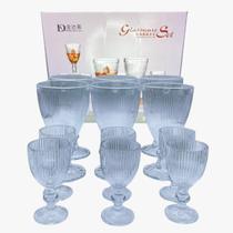 Jogo de Taças Vidro 6 Taças 300 ml 6 Taças 70 ml - Taça Vinho Licor