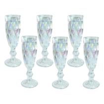 Jogo de taças vidro de champagne furta-cor 160ml 6 peças - Casita