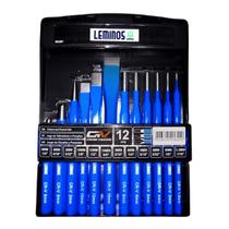 Jogo de Talhadeira Punção Saca Pino 12 Peças Leminos CRV Profissional