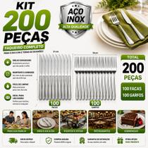 Jogo de Talher 200 Peças Garfo e Faca Inox Jantar Refeição Restaurante Jogo de Talher 200 Peças Garfo e Faca Inox Jantar Refeição Restaurante
