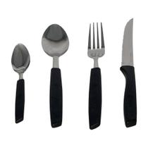 Jogo de Talher 25 Peças Garfo Faca Colheres Conjunto de Talheres Preto Faqueiro Inox Jogo de Talher 25 Peças Garfo Faca Colheres Conjunto de Talheres Preto Faqueiro Inox