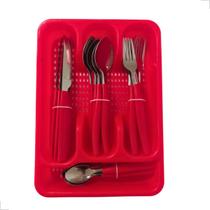 Jogo de Talher Com Faqueiro 25 Peças Garfo Faca Colheres Cozinha Churrasco