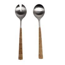 Jogo De Talher Em Inox Para Servir Maya 2 Peças - Natural Home Jogo De Talher Em Inox Para Servir Maya 2 Peças - Natural Home