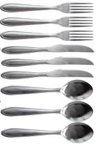 Jogo de Talher Faqueiro 09 Peças Aço Inox - kit 3 facas, 3 garfos e 3 colheres